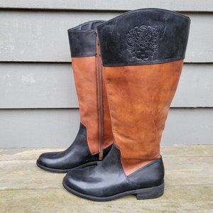 Vince Camuto Women's Kellini Riding Boots Black Brown Size 7 M